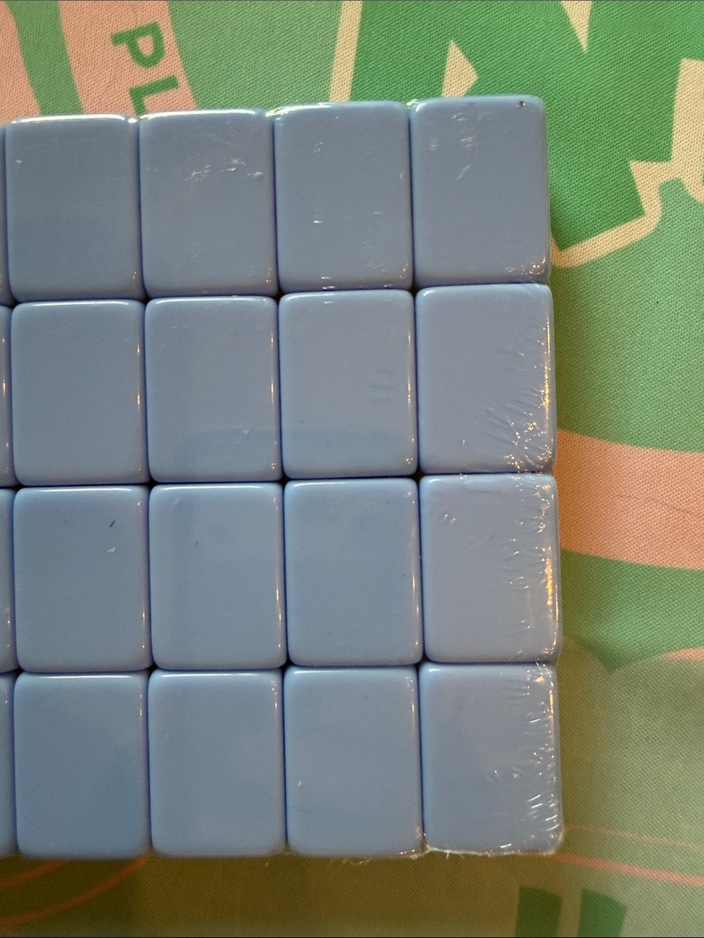 Pastel Mahjong Set on Turquoise  Game Mat - Picture 8 of 12